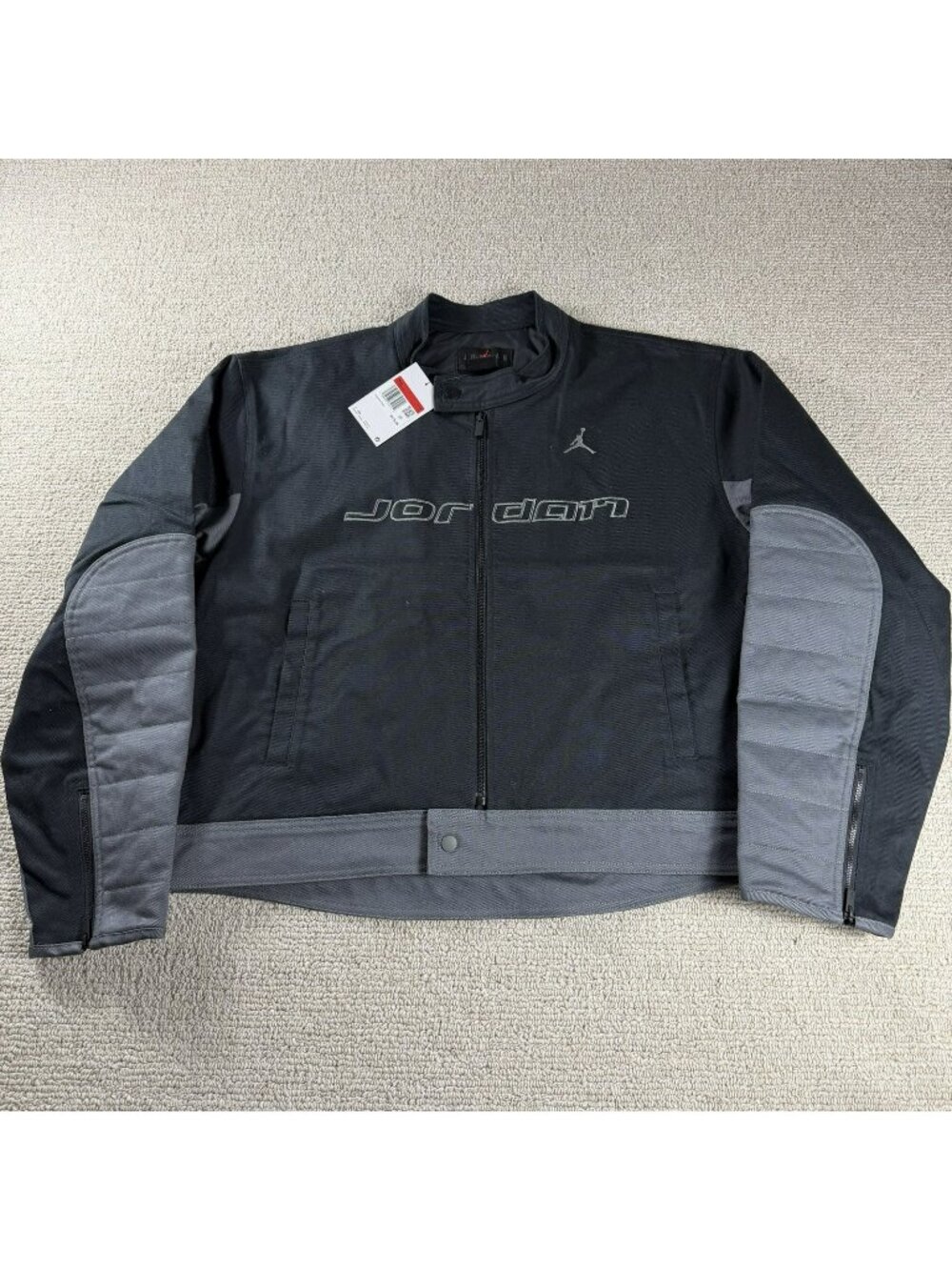 Nike Air Jordan Brooklyn Motorsport Jacket Black Grey Men’s Size Large